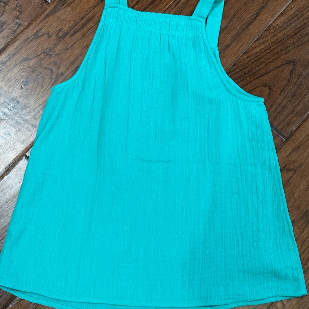 Turquoise Two-Piece Linen Set - Picture 5 of 5